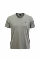 Polo Ralph Lauren T-Shirt Γκρι V-Neck Logo Βαμβακερό Size XL