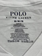 POLO RALPH LAUREN T-SHIRT CON SCOLLO A V CON LOGO RICAMATO BIANCO UNISEX MEDIUM