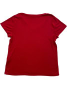 POLO RALPH LAUREN V NECK T SHIRT ΚΛΑΣΙΚΟ ΚΟΚΚΙΝΟ ΓΥΝΑΙΚΕΙΟ PRE OWNED L