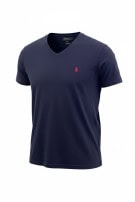 POLO RALPH LAUREN T SHIRT SCOLLO V MINIMAL NAVY UOMO PRE OWNED M