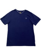 POLO RALPH LAUREN V NECK T SHIRT MINIMAL NAVY ΑΝΤΡΙΚΟ PRE OWNED L
