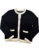 POLO SPORT KNIT CARDIGAN COLLEGIATE BLACK MEN PRE OWNED M
