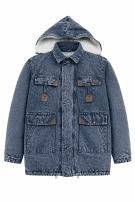 1990s POP 84 HOODED JACKET WASHED BLUE MEN PRE OWNED XL