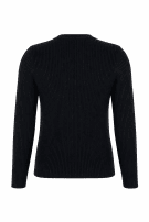 1990s PRADA ΠΛΕΚΤΗ ΜΠΛΟΥΖΑ RIBBED ΜΑΥΡΟ ΑΝΤΡΙΚΟ PRE OWNED S