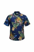 PRE OWNED ΠΟΥΚΑΜΙΣΟ TROPICAL PRINT ΜΠΛΕ ΑΝΔΡΙΚΟ M