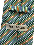 PRIMO EMPORIO NECKTIE CLASSIC STRIPED GREEN MEN PRE OWNED