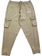 PULL&BEAR CARGO SWEATPANTS STWD LOGO BEIGE UNISEX XL