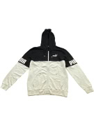 Puma Felpa con cappuccio da uomo con zip bicolore Nero/Bianco XXL