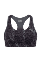 PUMA reggiseno sportivo con motivo geometrico logo viola/nero da donna M