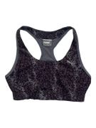 PUMA reggiseno sportivo con motivo geometrico logo viola/nero da donna M