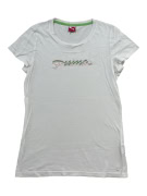 PUMA T-SHIRT CASUAL WITH EMBROIDERED LOGO WHITE WOMEN'S SMALL