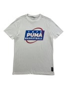 PUMA T-SHIRT VINTAGE BASKETBALL LOGO 1973 WHITE MEN'S M