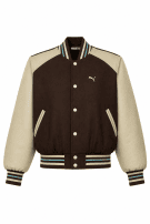 1990s PUMA VARSITY JACKET RETRO ΚΑΦΕ ΚΡΕΜ ΑΝΤΡΙΚΟ PRE OWNED M