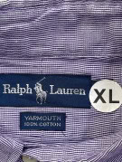 RALPH LAUREN CAMICIA BUTTON DOWN CLASSIC RIGATA VIOLA UOMO PRE OWNED XL