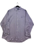 RALPH LAUREN CAMICIA BUTTON DOWN CLASSIC RIGATA VIOLA UOMO PRE OWNED XL