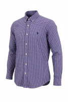 RALPH LAUREN BUTTON DOWN SHIRT PLAID PURPLE MENS PRE OWNED L
