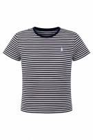 RALPH LAUREN GRAPHIC TEE STRIPED NAVY UNISEX PRE OWNED S