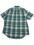 RALPH LAUREN SHORT SLEEVE SHIRT CLASSIC PLAID GREEN MENS PRE OWNED L