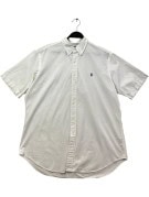 RALPH LAUREN SHORT SLEEVE SHIRT CLASSIC WHITE MENS PRE OWNED L