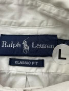 RALPH LAUREN SHORT SLEEVE SHIRT CLASSIC WHITE MENS PRE OWNED L