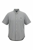 RALPH LAUREN SHORT SLEEVE SHIRT CLASSIC STRIPED WHITE BLACK MEN PRE OWNED XXL