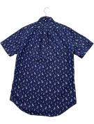 RALPH LAUREN CAMICIA A MANICHE CORTE GRAFICA NAVY UOMO PRE OWNED S