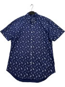 RALPH LAUREN CAMICIA A MANICHE CORTE GRAFICA NAVY UOMO PRE OWNED S