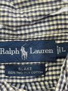 RALPH LAUREN ΚΟΝΤΟΜΑΝΙΚΟ ΠΟΥΚΑΜΙΣΟ ΚΑΡΟ NAVY ΑΝΤΡΙΚΟ PRE OWNED L