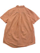 RALPH LAUREN CAMICIA A MANICHE CORTE CHECK ARANCIONE UOMO PRE OWNED S