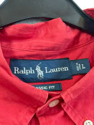 RALPH LAUREN ΚΟΝΤΟΜΑΝΙΚΟ ΠΟΥΚΑΜΙΣΟ MINIMAL ΚΟΚΚΙΝΟ ΑΝΤΡΙΚΟ PRE OWNED L