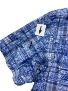 RALPH LAUREN SHORT SLEEVE SHIRT PAISLEY BLUE MEN PRE OWNED L