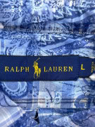 RALPH LAUREN SHORT SLEEVE SHIRT PAISLEY BLUE MEN PRE OWNED L