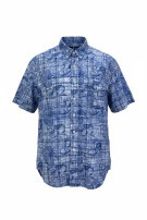 RALPH LAUREN SHORT SLEEVE SHIRT PAISLEY BLUE MEN PRE OWNED L