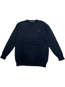 RALPH LAUREN Knit Sweater V-Neck Classic Logo Black Men’s XL