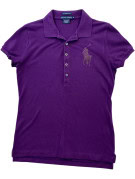 RALPH LAUREN POLO SHIRT MINIMAL PURPLE WOMEN PRE OWNED S