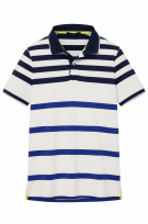 RALPH LAUREN POLO SHIRT RIGATA NAVY BIANCO UOMO PRE OWNED S