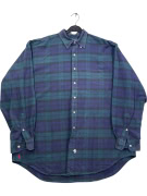 RALPH LAUREN CAMICIA anni \'90 THE BIG OXFORD A QUADRI BLU-VERDE UNISEX XXL