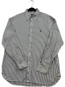 RALPH LAUREN ΠΟΥΚΑΜΙΣΟ BUTTON DOWN CLASSIC ΜΑΥΡΟ ΛΕΥΚΟ ΑΝΤΡΙΚΟ PRE OWNED L