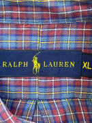 RALPH LAUREN ΠΟΥΚΑΜΙΣΟ BUTTON DOWN ΚΛΑΣΙΚΟ ΚΑΡΟ NAVY ΑΝΤΡΙΚΟ PRE OWNED XL