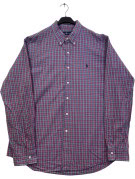 RALPH LAUREN ΠΟΥΚΑΜΙΣΟ BUTTON DOWN ΚΛΑΣΙΚΟ ΚΑΡΟ NAVY ΑΝΤΡΙΚΟ PRE OWNED XL