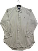 RALPH LAUREN CAMICIA BUTTON DOWN CLASSICA GRIGIO PIETRA UOMO PRE OWNED XL