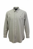 RALPH LAUREN CAMICIA BUTTON DOWN CLASSICA GRIGIO PIETRA UOMO PRE OWNED XL
