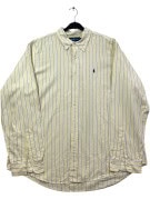 RALPH LAUREN ΠΟΥΚΑΜΙΣΟ BUTTON DOWN ΡΙΓΕ ΑΠΑΛΟ ΚΙΤΡΙΝΟ ΑΝΤΡΙΚΟ PRE OWNED XXL