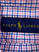 RALPH LAUREN ΠΟΥΚΑΜΙΣΟ CHECKED LOGO ΡΟΖ / ΜΠΛΕ UNISEX S