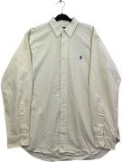 RALPH LAUREN CAMICIA BUTTON DOWN CLASSIC FIT OFF WHITE UOMO PRE OWNED L