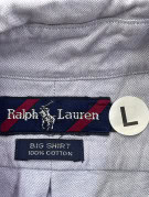 RALPH LAUREN CAMICIA OXFORD CLASSIC AZZURRO UOMO PRE OWNED L