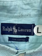 RALPH LAUREN BUTTON DOWN SHIRT CLASSIC LIGHT BLUE MENS PRE OWNED L