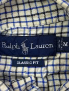 RALPH LAUREN ΠΟΥΚΑΜΙΣΟ CLASSIC ΚΑΡΟ CREAM ΜΠΛΕ ΑΝΤΡΙΚΟ PRE OWNED M