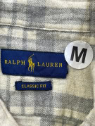 RALPH LAUREN ΠΟΥΚΑΜΙΣΟ CLASSIC ΚΑΡΟ ΓΚΡΙ ΑΝΤΡΙΚΟ PRE OWNED M