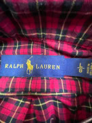 RALPH LAUREN CAMICIA BUTTON DOWN CLASSICA TARTAN ROSSA UOMO PRE OWNED L